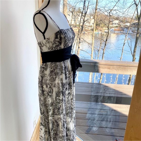 BCBG Max Azaria ..Black & off-white Silk Maxi dress . Size 6P . SO BEAUTIFUL ♥️ - Picture 3 of 16